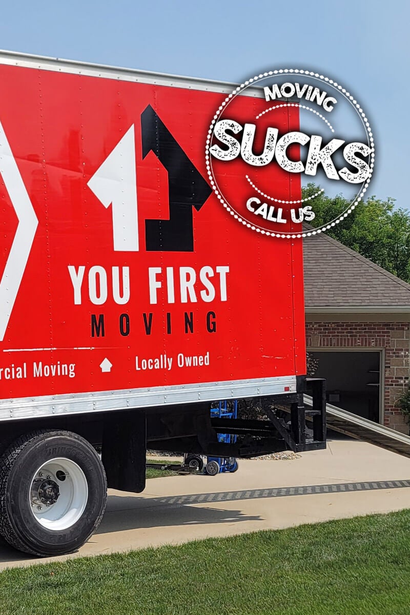 You First Moving's branded moving truck being loaded